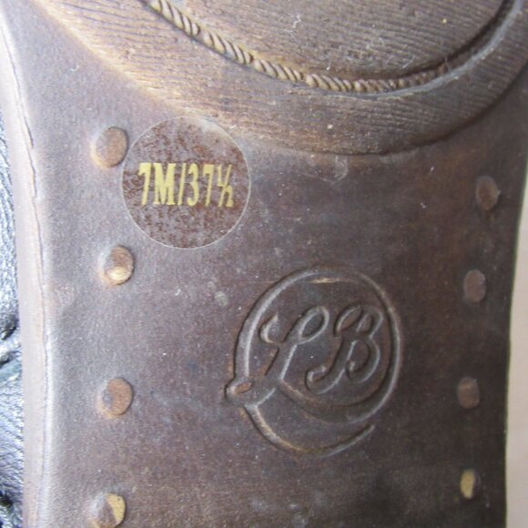 Lucky Brand Black Leather BASEL Heeled Ankle Boot Bootie Women's 7 - Picture 7 of 9